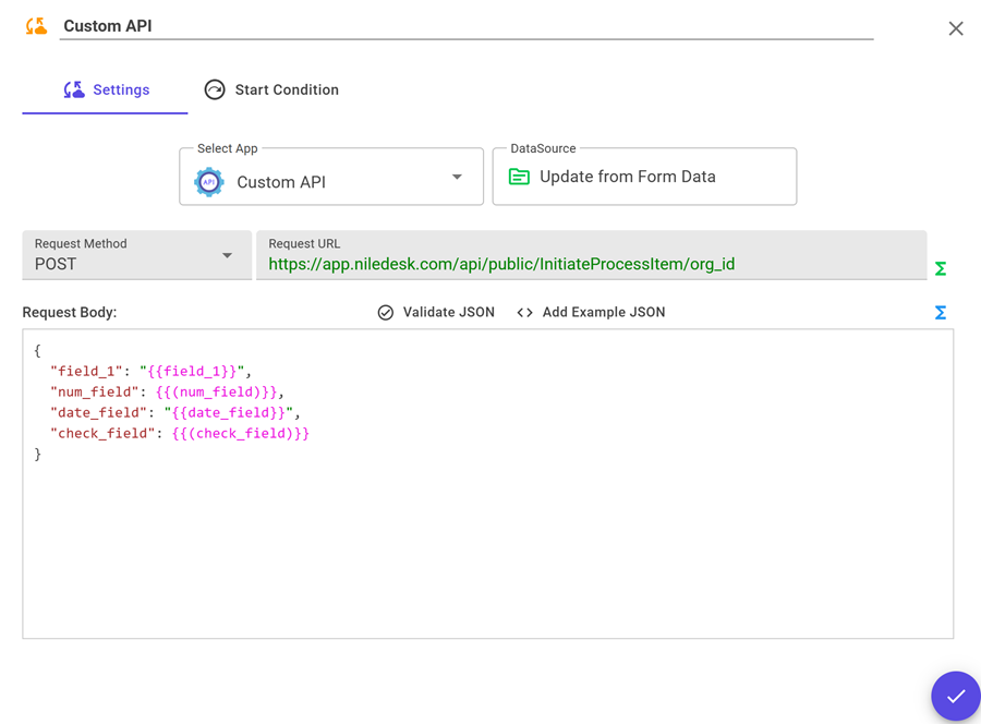 Custom API Call Task