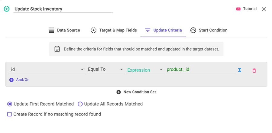 Update Task Criteria