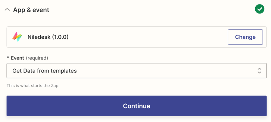 Add NileDesk account in Zapier (Org ID & API Key)